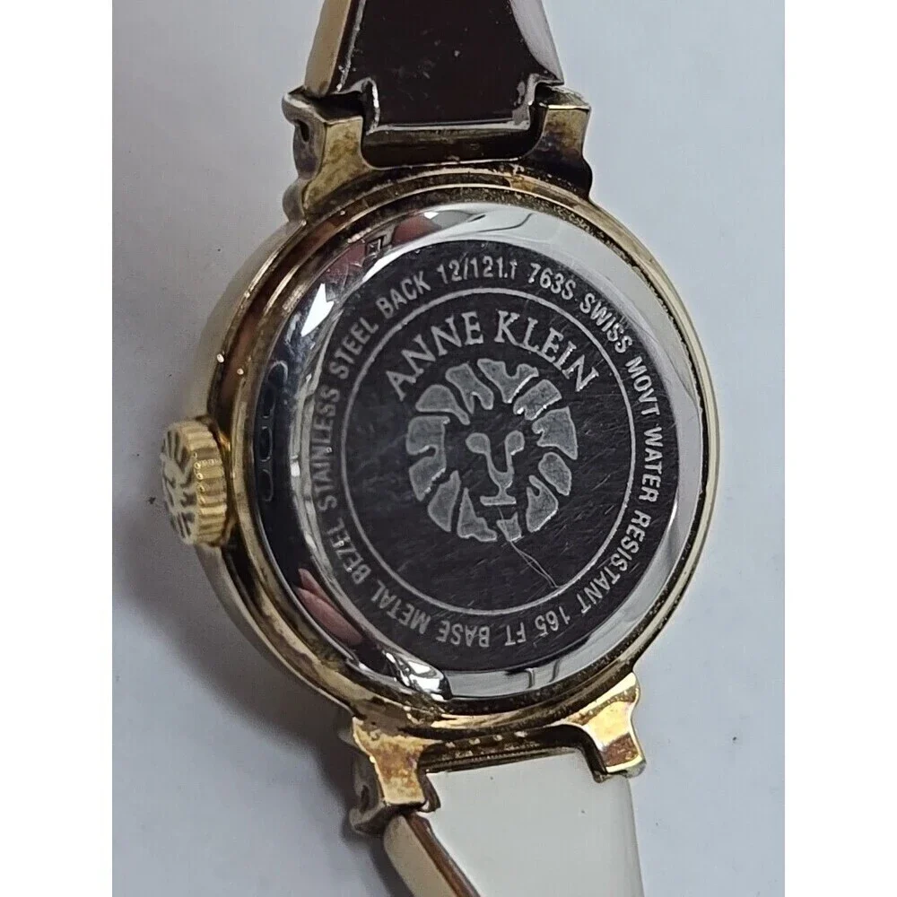 Anne Klein Diamond Swiss Vintage Quartz Two Tone Bangle Watch New Battery 763S